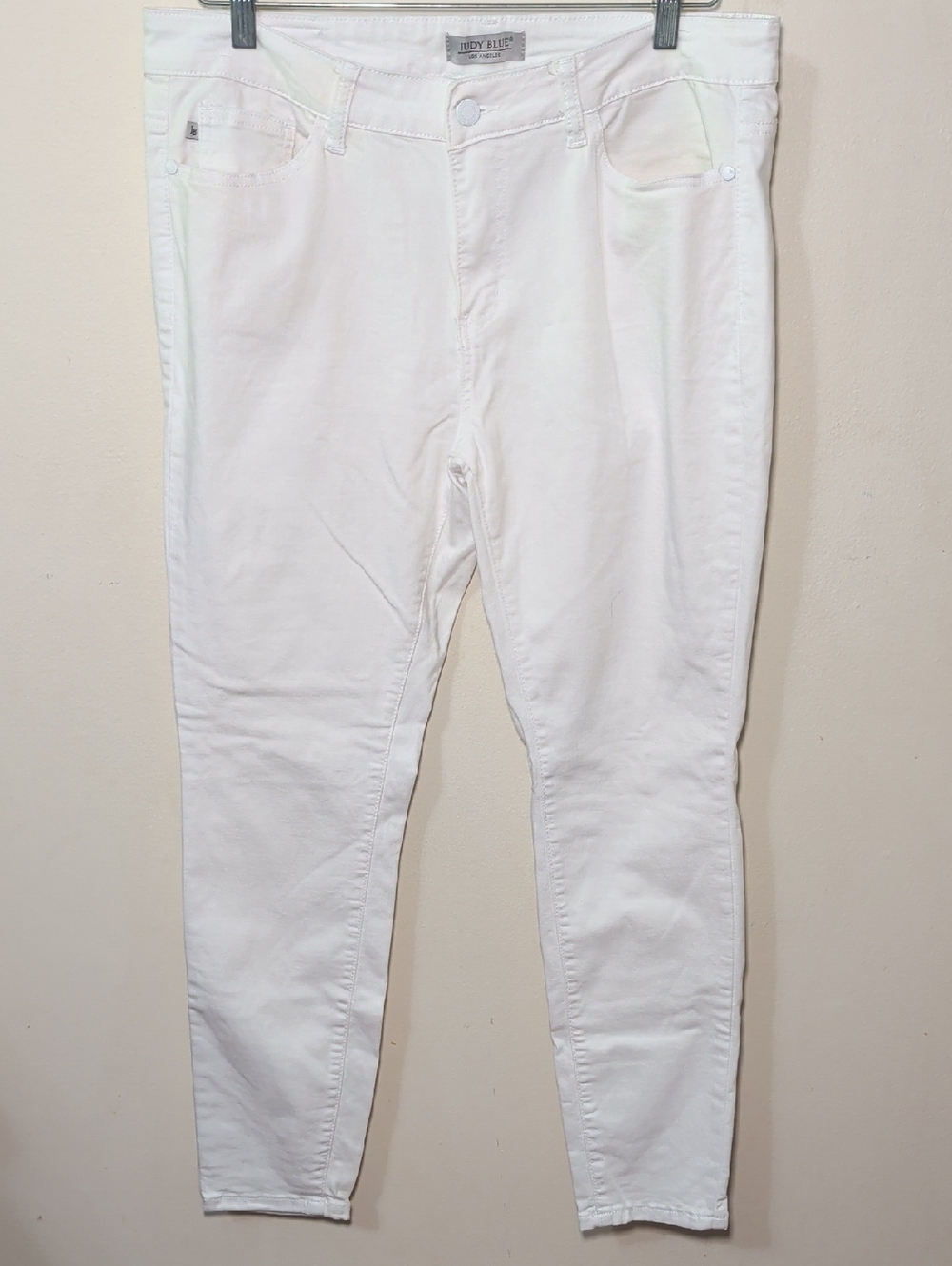 Judy Blue White Skinny Jeans Mid-Rise Preppy Stretch Summer Women's Size 15/32
